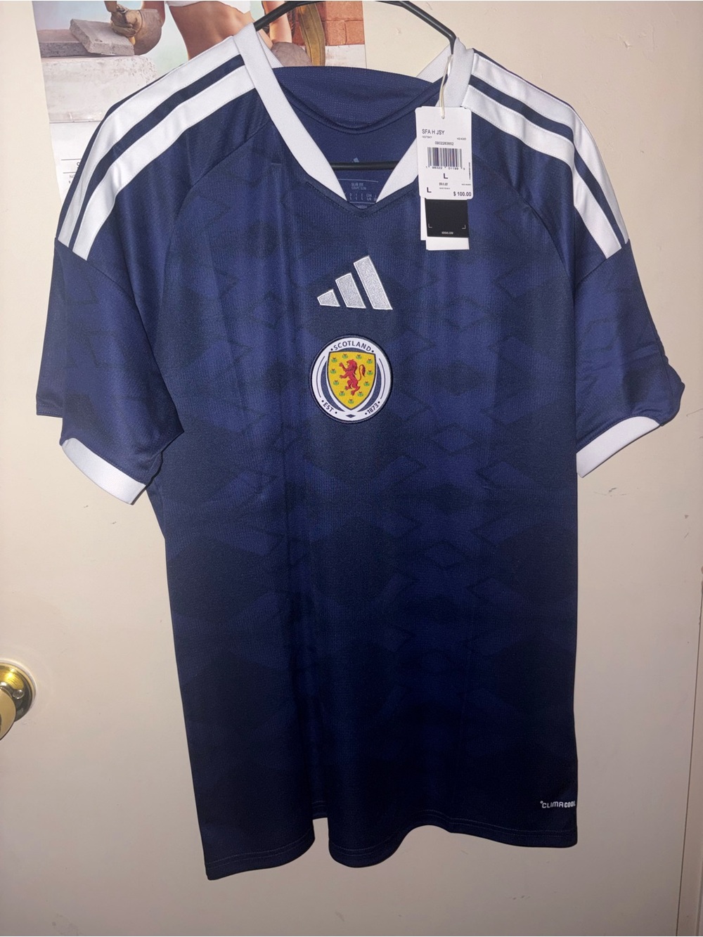 adidas Navy and White World Cup Scotland Adidas Jersey